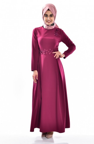 Plum Hijab Dress 0134-04