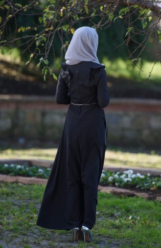 Black Hijab Dress 7546-04
