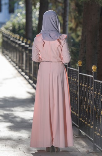 Salmon Hijab Dress 7546-02