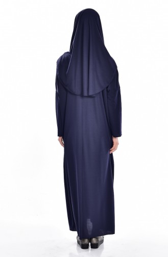 Navy Blue Hijab Dress 9500-02