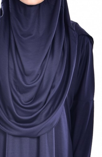 Navy Blue Hijab Dress 9500-02