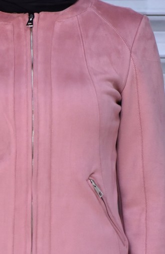 Wildleder Jacke mit Reißverschluss 41003-05 Rosa 41003-05