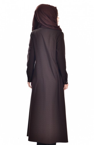 فستان بتصميم مع رباط و جيوب  7002-02