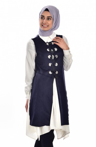 Navy Blue Gilet 0432-02