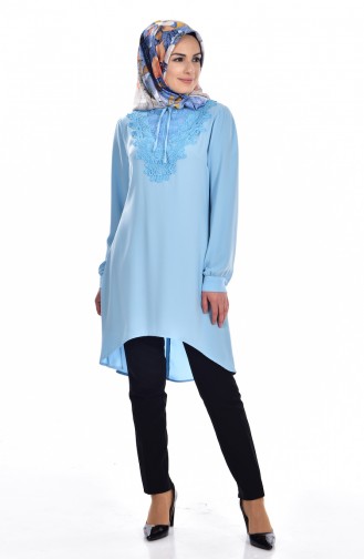 Tunique a Dentelle 5010-02 Bleu 5010-02