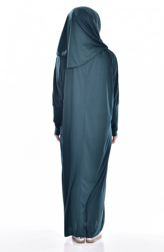 Emerald Green Hijab Dress 3635-03