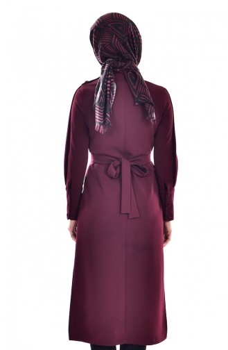 Judge Collar Belted Tunic 4033-02 Claret Red 4033-02