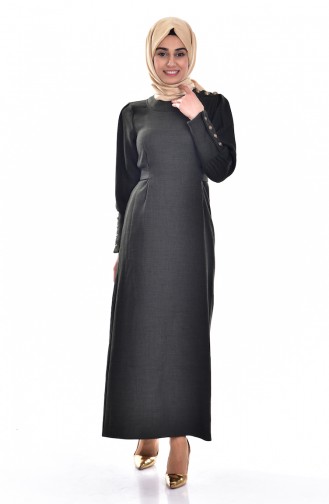 Khaki Hijab Dress 8091-06