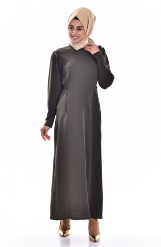 Khaki Hijab Dress 5079-06