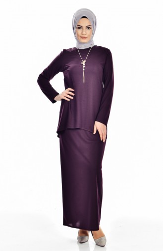 Blouse Skirt Double Suit 5110-07 Purple 5110-07