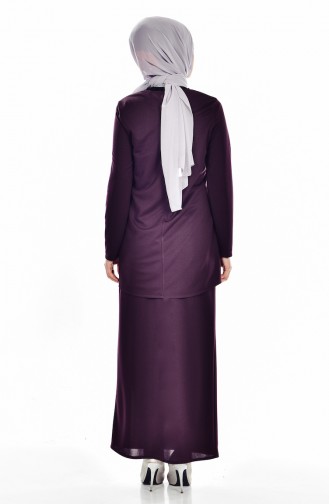 Blouse Skirt Double Suit 5110-07 Purple 5110-07