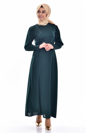 Emerald Green Hijab Dress 5079-05