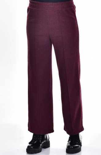Jacquard Waist Elastic Trousers 1001-03 Claret Red 1001A-03