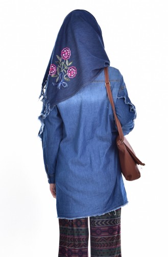 Jeans Hemd mit Druckknopf  61003-01 Blau 61003-01
