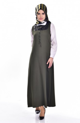 Khaki Hijab Dress 0211-04