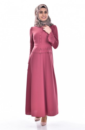 Dark Dusty Rose Hijab Dress 1163-09