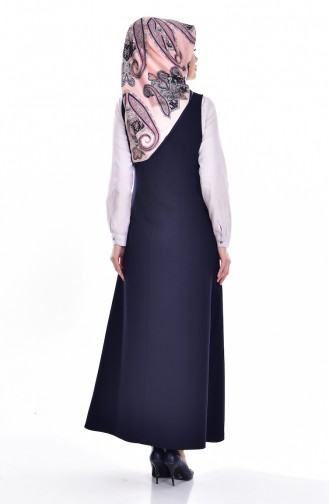 Hijab Kleid mit Pailetten   0211-02 Dunkelblau 0211-02