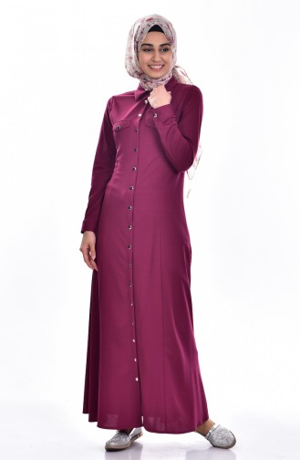 Robe Col Chemise 3431-02 Plum 3431-02