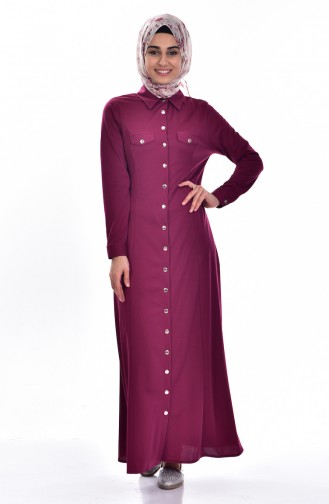 Robe Col Chemise 3431-02 Plum 3431-02