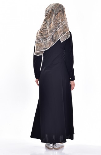 Kleid mit Hemdkragen 3431-01 Schwarz  3431-01