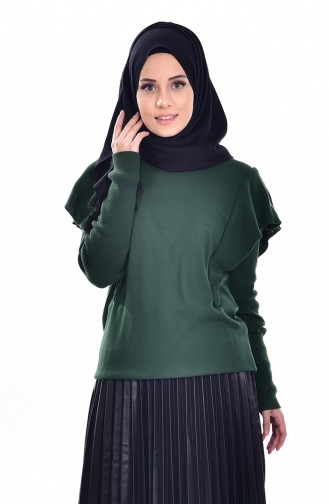 Pull Tricot Col Zéro 0911-02 Vert emeraude 0911-02