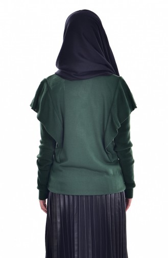 Pull Tricot Col Zéro 0911-02 Vert emeraude 0911-02