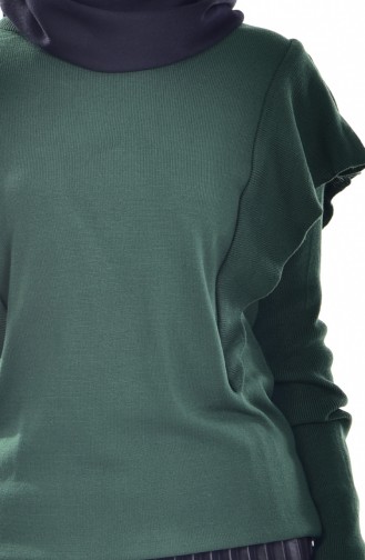 Pull Tricot Col Zéro 0911-02 Vert emeraude 0911-02