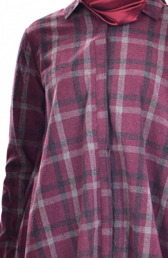 Checkered Shirt 21088-01 Claret Red 21088-01