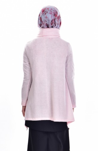 Pull Col Roulé Asymétrique 12025-02 Rose 12025-02