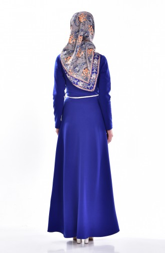 Hijab Kleid mit Knopf 0015-03 Saks 0015-03