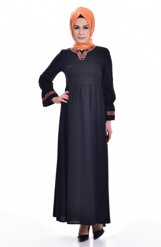 Black Hijab Dress 8013-03