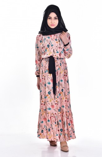 Robe Hijab Saumon 6072-01