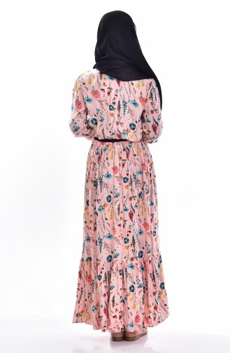 Salmon Hijab Dress 6072-01