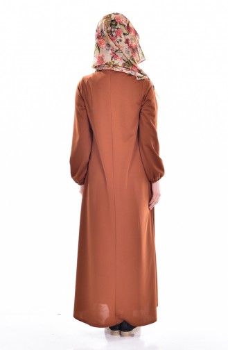 فستان بتصميم سادة مع سحاب للإغلاق  0006-10
