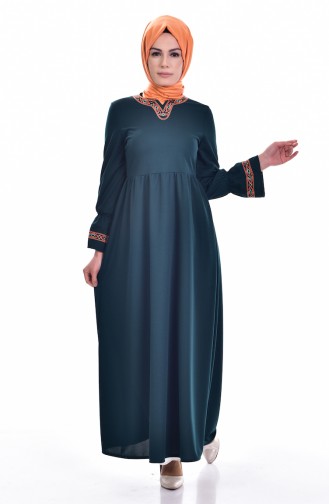 Emerald Green Hijab Dress 8018-01