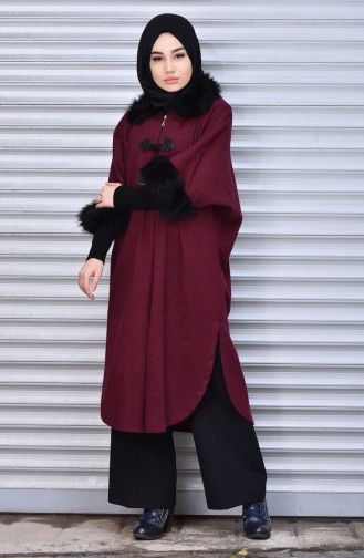 Claret Red Poncho 3640-01