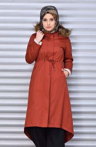 Trench Coat a Capuche 5060-06 Brique 5060-06