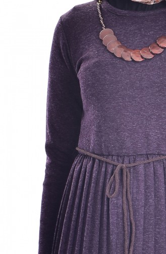 Pleated Necklace Tunic 0701-06 Damson 0701-06