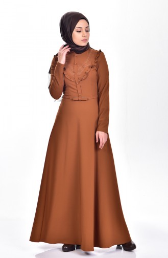 Tan Hijab Dress 0611-01