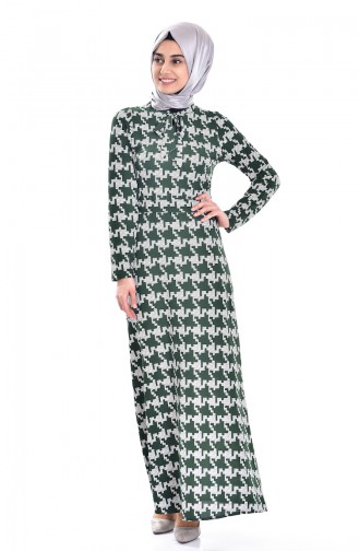 Emerald Green Hijab Dress 5006-01