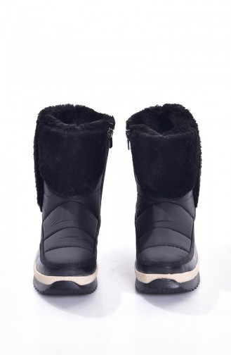 Pelzartige kurze Schneestiefel 0214A-05 Schwarz 0214A-05