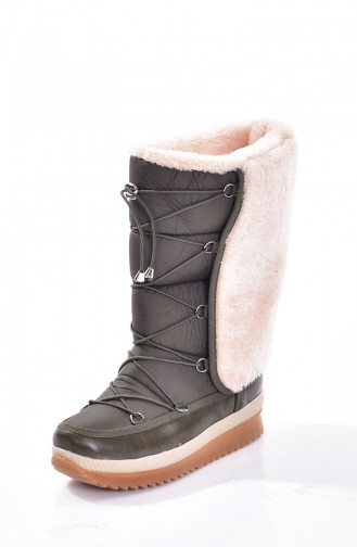 Pelzartige lange Schneeboots 0223A-01 Grün 0223A-01