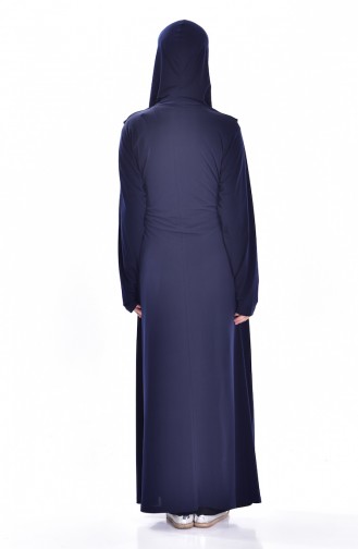 Navy Blue Hijab Dress 1015-02