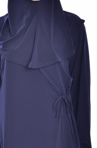Navy Blue Hijab Dress 1015-02