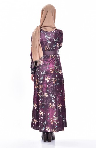 Plum Hijab Dress 5031-03