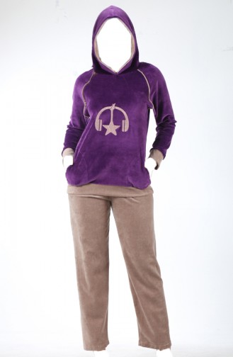 Pijama Takımı 8166-01 Mor