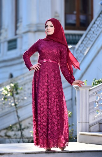فساتين سهرة بتصميم اسلامي فوشيا 0142-05