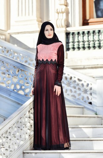 Hijab Abendkleid  99135-05 Rosa 99135-05