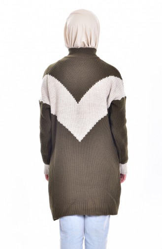 Patterned Knitwear Sweater 6700-03 Khaki 6700-03