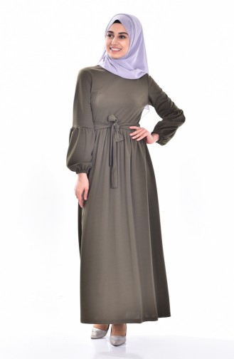 Khaki Hijab Dress 5103-05